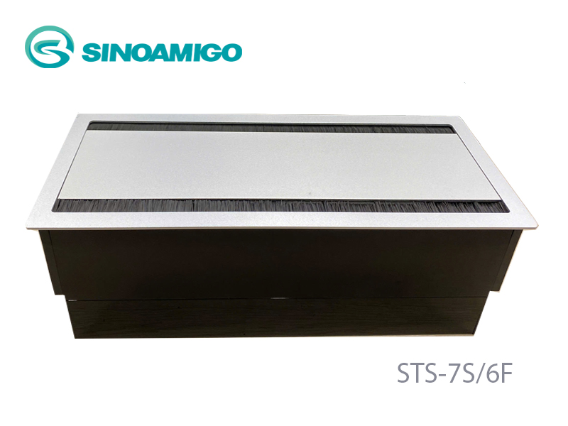 Hộp điện &acirc;m b&agrave;n họp mở quay 2 chiều, t&ugrave;y chỉnh module điện mạng HDMI USB - Sinoamigo STS-7S/6F